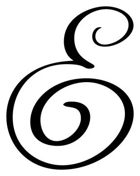 Hand drawn vector calligraphy letter E. Script font logo. Handwritten brush Illustrazione stock