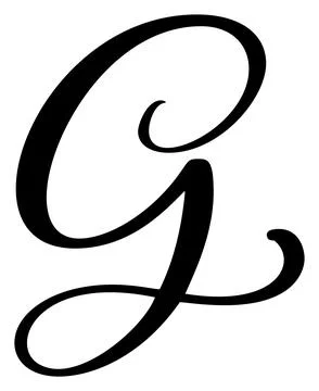 Hand drawn vector calligraphy letter G. Script font logo. Handwritten brush Illustrazione stock