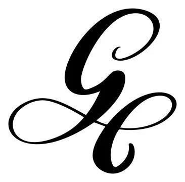 Hand drawn vector calligraphy letter G. Script font logo. Handwritten brush Illustrazione stock