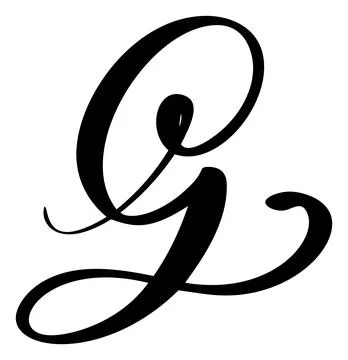 Hand drawn vector calligraphy letter G. Script font logo. Handwritten brush Illustrazione stock