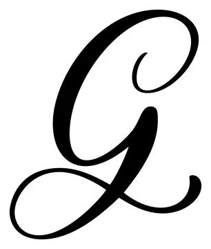 Hand drawn vector calligraphy letter G. Script font logo. Handwritten brush Stock Illustration