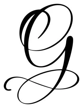 Hand drawn vector calligraphy letter G. Script font logo. Handwritten brush Illustrazione stock
