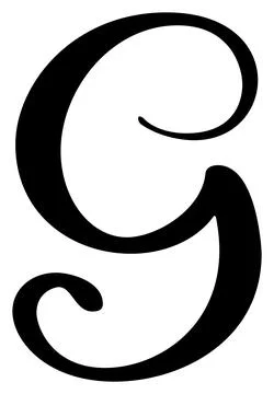 Hand drawn vector calligraphy letter G. Script font logo. Handwritten brush Illustrazione stock