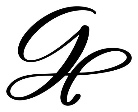 Hand drawn vector calligraphy letter G. Script font logo. Handwritten brush Illustrazione stock