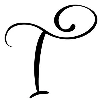 Hand drawn vector calligraphy letter capital I. Script font logo initials Illustrazione stock