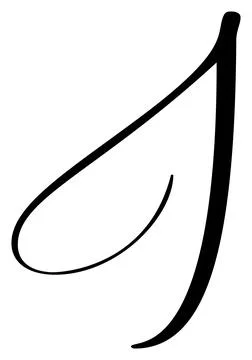 Hand drawn vector calligraphy letter capital I. Script font logo initials イラスト素材