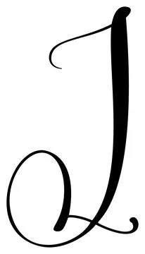 Hand drawn vector calligraphy letter capital I. Script font logo initials イラスト素材