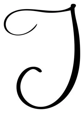 Hand drawn vector calligraphy letter I. Script capital font logo. Handwritten Stock-Illustration