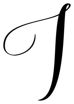 Hand drawn vector calligraphy letter capital I. Script font logo initials Illustrazione stock