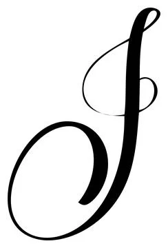 Hand drawn vector calligraphy letter I. Script capital font logo. Handwritten 스톡 일러스트