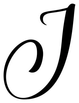 Hand drawn vector calligraphy letter I. Script capital font logo. Handwritten Stock-Illustration