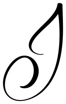 Hand drawn vector calligraphy letter capital I. Script font logo initials Illustrazione stock