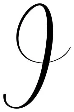 Hand drawn vector calligraphy letter I. Script capital font logo. Handwritten イラスト素材