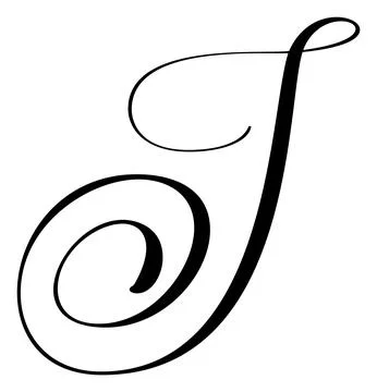 Hand drawn vector calligraphy letter capital J. Script font logo initials Stockillustratie