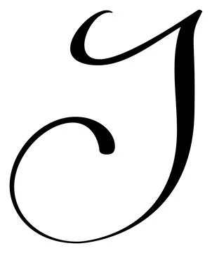 Hand drawn vector calligraphy letter J. Script capital font logo. Handwritten Ilustración de archivo