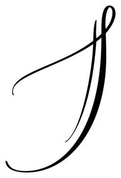 Hand drawn vector calligraphy letter J. Script capital font logo. Handwritten Illustrazione stock