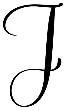 Hand drawn vector calligraphy letter capital J. Script font logo initials Illustrazione stock