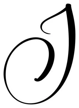 Hand drawn vector calligraphy letter capital J. Script font logo initials Illustrazione stock