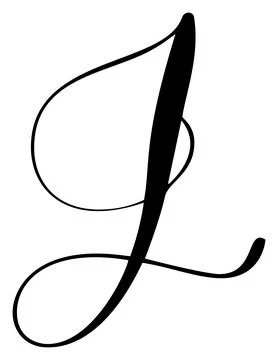 Hand drawn vector calligraphy letter capital J. Script font logo initials Stockillustratie