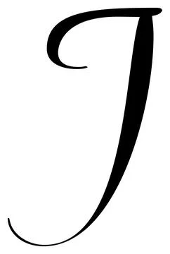 Hand drawn vector calligraphy letter J. Script capital font logo. Handwritten Ilustración de archivo