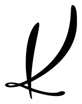 Hand drawn vector calligraphy letter capital K. Script font logo initials Stock Illustration