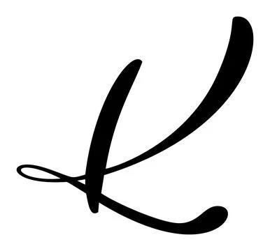 Hand drawn vector calligraphy letter capital K. Script font logo initials Stockillustratie