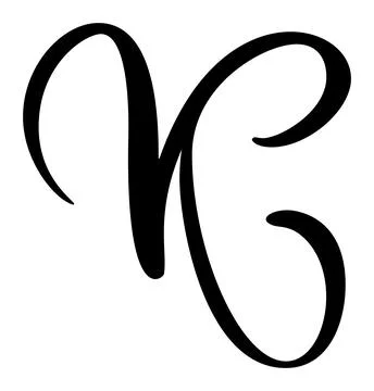 Hand drawn vector calligraphy letter K. Script capital font logo. Handwritten Illustrazione stock