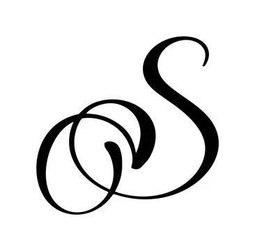 Hand drawn vector calligraphy letter S. Script capital font logo. flourish style Illustrazione stock