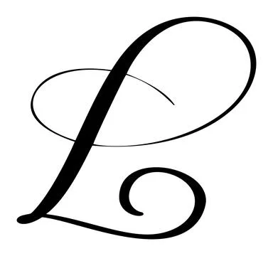 Hand drawn vector calligraphy letter L. Script capital font logo. flourish brush Stock Illustration