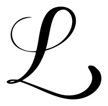 Hand drawn vector calligraphy letter L. Script capital font logo. flourish style Stock-Illustration
