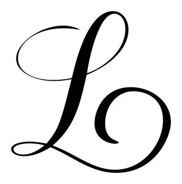 Hand drawn vector calligraphy letter L. Script capital font logo. style Illustrazione stock