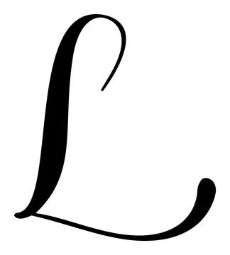 Hand drawn vector calligraphy letter L. Script capital font logo. brush Illustrazione stock