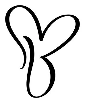 Hand drawn vector calligraphy love letter B. Script capital font logo Stockillustratie