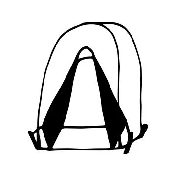 Hand drawn vector camp tent clip art. Isolated on white backgrou Stock Illustration