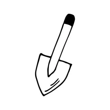 Hand drawn vector campfire axe, travel clipart. Isolated on whit Stock Illustration