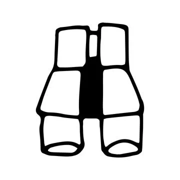 Hand drawn vector camping binoculars doodle clipart. Isolated on Stock Illustration