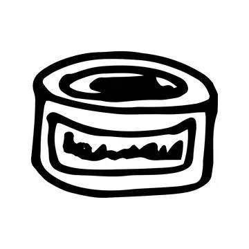 Hand drawn vector camping canned food clipart. Isolated on white Stock Illustration