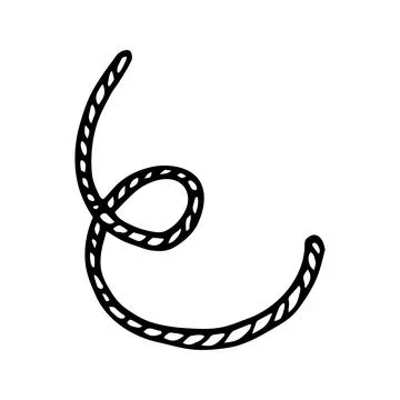 Hand drawn vector camping climbing rope clipart. Isolated on whi Stock Illustration