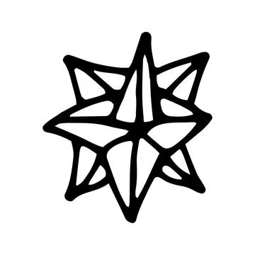 Hand drawn vector camping doodle compass clipart. Isolated on wh Stock Illustration