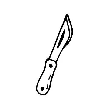 Hand drawn vector camping knife clipart. Isolated on white backg Stock Illustration