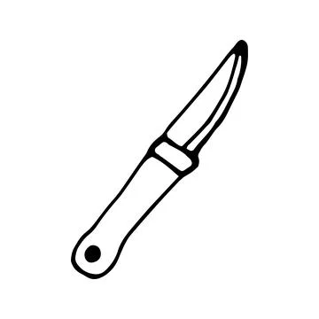 Hand drawn vector camping knife clipart. Isolated on white backg Stock Illustration