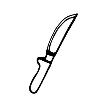 Hand drawn vector camping knife clipart. Isolated on white backg Stock Illustration