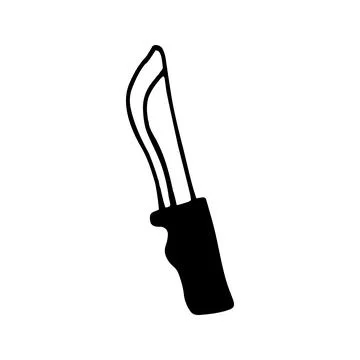 Hand drawn vector camping knife clipart. Isolated on white backg Stock Illustration