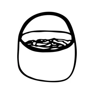 Hand drawn vector camping pot clipart. Isolated on white backgro Stock Illustration