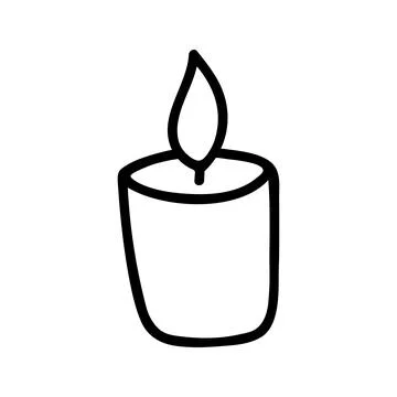 Hand drawn vector candle. Cozy doodle illustration Stock Illustration