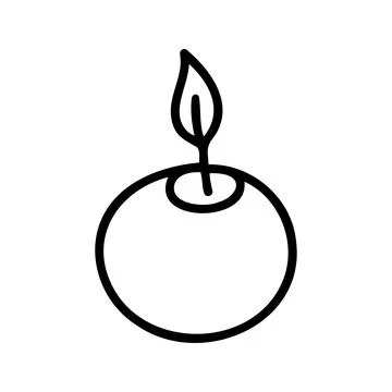 Hand drawn vector candle. Cozy doodle illustration Stock Illustration