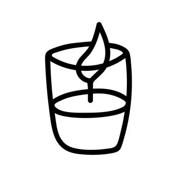 Hand drawn vector candle. Cozy doodle illustration Stock Illustration