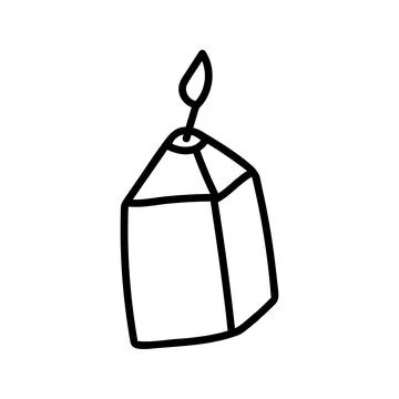 Hand drawn vector candle. Cozy doodle illustration Illustrazione stock