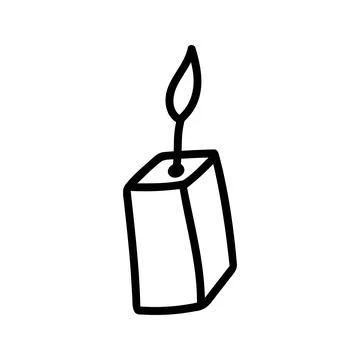 Hand drawn vector candle. Cozy doodle illustration Stock Illustration