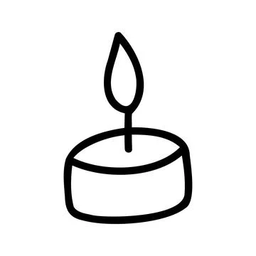 Hand drawn vector candle. Cozy doodle illustration Stock Illustration